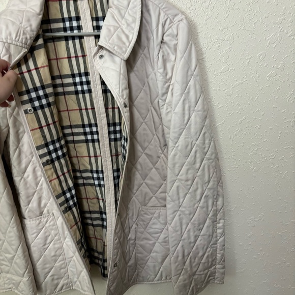 Burberry Barn Jacket/Coat Off White With Novacheck Lining/Cuffs Size S - Picture 10 of 16